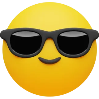 😎 Emoji, Occhiali da sole, Cool, Smiley, Giallo whatsapp sticker