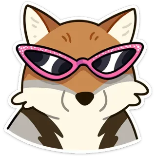 😎 renard, animal, lunettes de soleil, mignon, dessin animé, autocollant whatsapp sticker