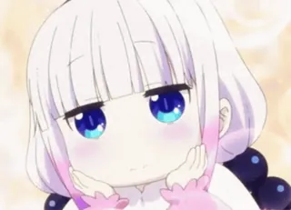 🙂 Kanna Kamui Miss Kobayashi's Dragon Maid 애니메이션, 귀여운, 칸나 카무이, 드래곤 메이드, 만화 whatsapp sticker