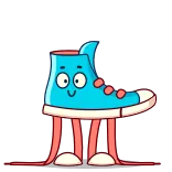 👋 обувь, кроссовки, мультфильм, персонаж, смешной, милый, обувь whatsapp sticker