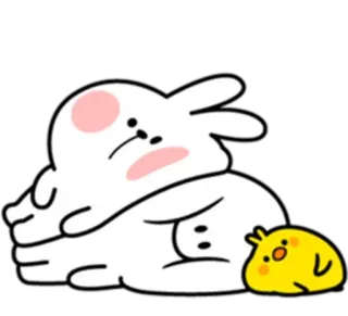 🙄 うさぎ, ウサギ, ひよこ, かわいい, マンガ telegram sticker