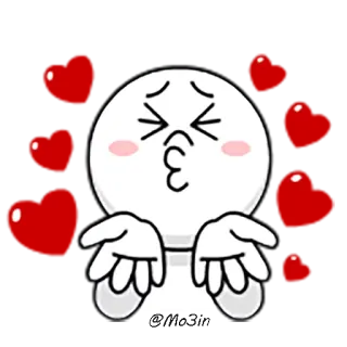 😍 Cartoon, Sticker, Kuss, Emoticon, Figur, Süß telegram sticker
