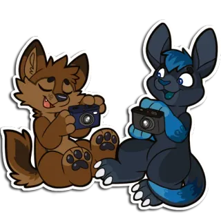 📷 furry, anthropomorphic, photography, camera, cute, cartoons, animals telegram sticker