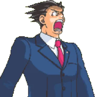 😧 Phoenix Wright Ace Attorney anime, video game, attorney, objection telegram sticker