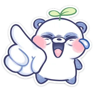⭐ sticker, cartoon, cute, panda, pointing telegram sticker
