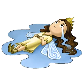 😭 triste, llorando, princesa, dibujo animado, lágrima, emoción whatsapp sticker