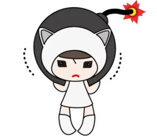💥 mignon, dessin animé, personnage, kawaii telegram sticker