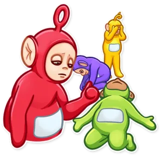 😞 Teletubbies, sedih, kesal, kartun, acara anak-anak telegram sticker
