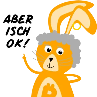 🆗 ABER ISCH OK! cartoon, animal, text, orange, expression telegram sticker