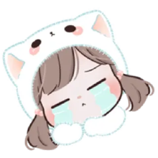😭 piangendo, triste, ragazza, carina, anime, kawaii whatsapp sticker
