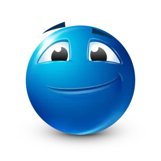 🙂 Cara sonriente, Emoji azul, Emoji, Expresión, Arte digital whatsapp sticker