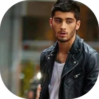 😒 Zayn Malik Zayn Malik, zanger, beroemdheid, portret, leren jas, One Direction, bekend, persoon telegram sticker