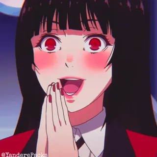 🥢 Yumeko Jabami Kakegurui anime, woman, girl, female, kakegurui, yumeko jabami, red eyes whatsapp sticker