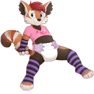 🍆 Red panda anthropomorphic character telegram sticker