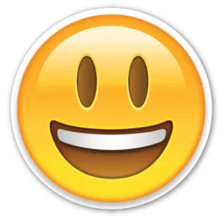 😃 Faccina, Emoji, Felice, Positivo, Icona, Cartone animato telegram sticker