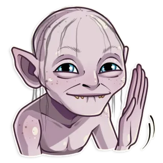👋 Gollum Lord of the Rings gollum, el señor de los anillos, fantasía, película, personaje telegram sticker