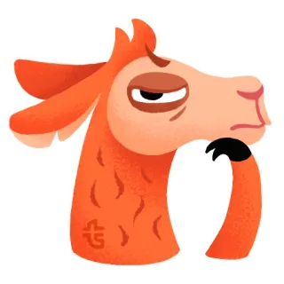 😐 llama, hewan, kartun, lucu, imut, stiker telegram sticker