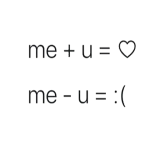 💟 me + u = ♥
me - u = :( Liebe, Beziehung, Traurig, Gleichung, Herz whatsapp sticker