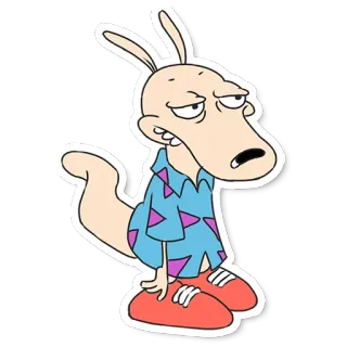 😐 Rocko Rocko's Modern Life Рокко, Мультфильм, Сумчатый, 90-е, Nickelodeon telegram sticker