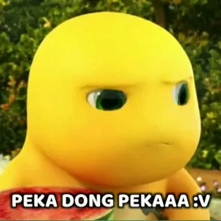 😡 PEKA DONG PEKAAA :V Meme, Expressão, Reação, Amarelo, Desenho animado, Fofo telegram sticker