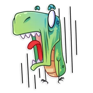 😱 dinossauro, desenho animado, monstro, engraçado, animal, réptil telegram sticker
