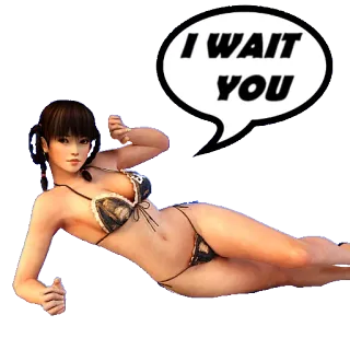 👤 I WAIT YOU phụ nữ, bikini, gợi cảm, anime, hoạt hình telegram sticker