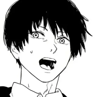 😒 アニメ, マンガ, キャラクター, 白黒, ポートレート, イラスト telegram sticker