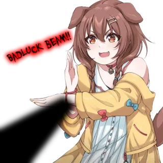 😈 Inugami Korone Hololive BADLUCK BEAM!! Anime, Vtuber, Hololive, Cane, Korone whatsapp sticker
