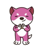 👿 hond, puppy, dier, paars, schattig, cartoon whatsapp sticker