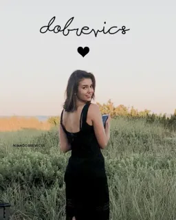 🥀 Nina Dobrev dobrevics Nina Dobrev, actriz, playa, vestido negro, retrato, Dobrevics telegram sticker