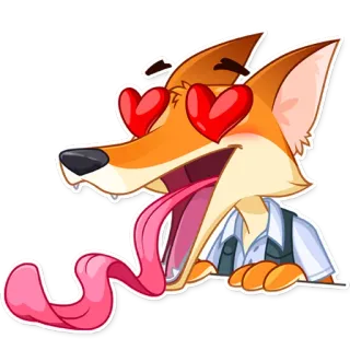 😍 fuchs, liebe, herzaugen, comic, tier whatsapp sticker
