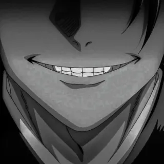 🚬 Anime, Manga, Maléfique, Effrayant, Sourire, Sourire narquois telegram sticker
