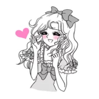 💋 anime girl, heart, cute, kawaii, cartoon telegram sticker
