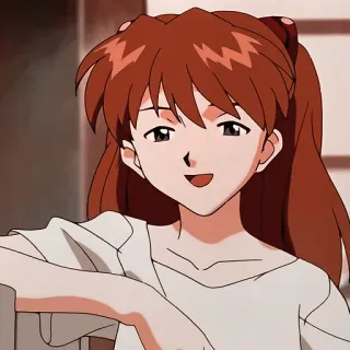 😏 Asuka Langley Soryu Neon Genesis Evangelion anime, cartoon, character, woman telegram sticker
