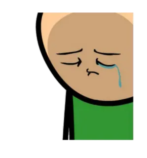 😓 悲伤, 哭泣, 情绪化, 卡通, 火柴人 whatsapp sticker