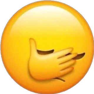 ☹️ อีโมจิ, มือ, กอด, สีเหลือง, ยิ้ม telegram sticker
