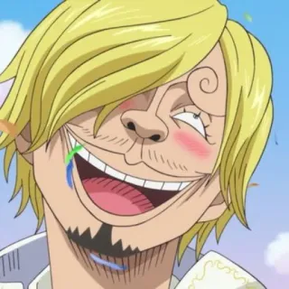 ❤️ Sanji One Piece Аниме, Мультфильм, Персонаж, Улыбка, Санджи whatsapp sticker