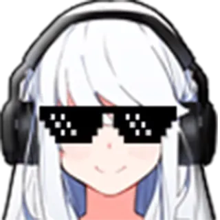 😎 Anime, Avatar, Personagem, Óculos, Fones de ouvido telegram sticker