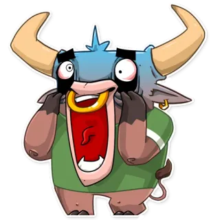 😱 Stier, Tier, Cartoon, Figur, Sticker, Lustig, Verrückt telegram sticker