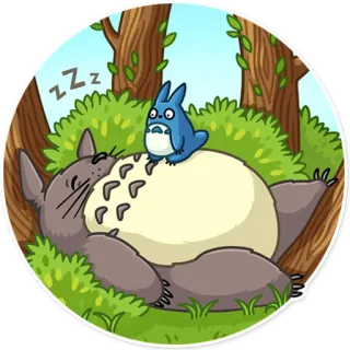 😴 Totoro My Neighbor Totoro Zzz Anime, Slapen, Bos, Cartoon, Schattig telegram sticker
