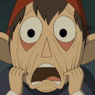 🍫 Wirt Over the Garden Wall 沃特, 花园墙之外, 卡通频道, 动画剧集, 角色, 害怕, 恐怖 telegram sticker