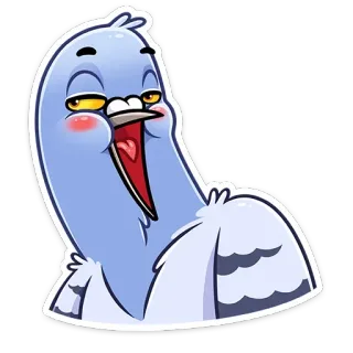 😏 pájaro, paloma, dibujo animado, pegatina, feliz, animal telegram sticker