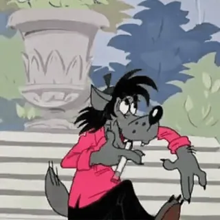 🚬 cartoon, wolf, smoking, character telegram sticker