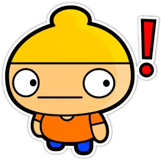 😳 dessin animé, autocollant, point d'exclamation, personnage telegram sticker