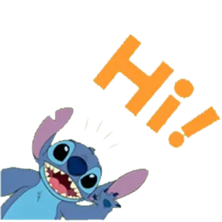 ✋ Stitch Hi! disney, gruß, animation, freundlich, cartoon telegram sticker