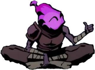 👍 Pulgar arriba, Videojuego, Silueta, Fuego morado, Meditación telegram sticker