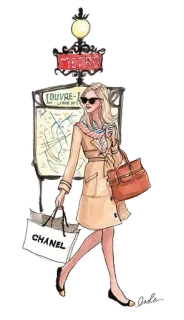 😎 LOUVRE-RIVOLI Mode, Shopping, Chanel, Paris, U-Bahn, Illustration, Louvre telegram sticker