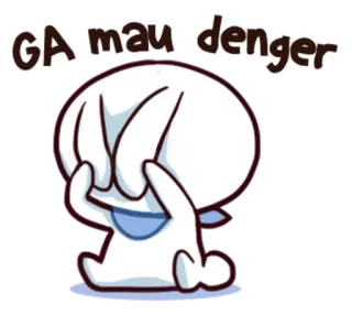 🙅 GA mau denger 卡通, 角色, 伤心, 可爱, 印尼 telegram sticker