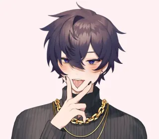 🗡 Anime, Dibujos animados, Vtuber, Personaje, Masculino, Retrato telegram sticker