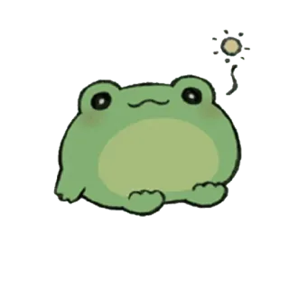 😀 개구리, 귀여운, 동물, 초록색, 만화, 민들레 telegram sticker